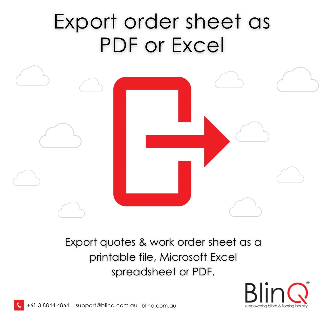 Export order sheet as PDF to Excel