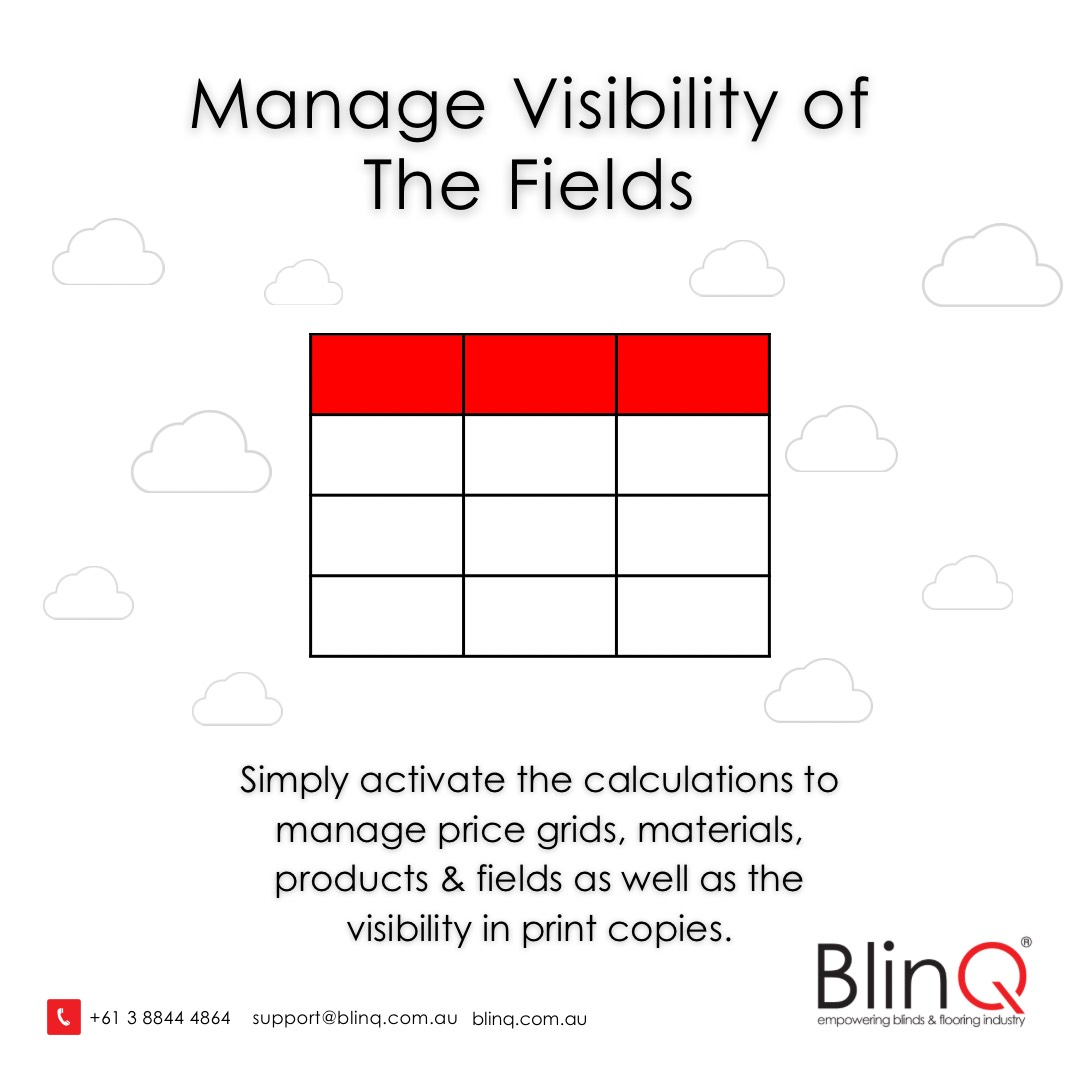 Manage visibility of the fields